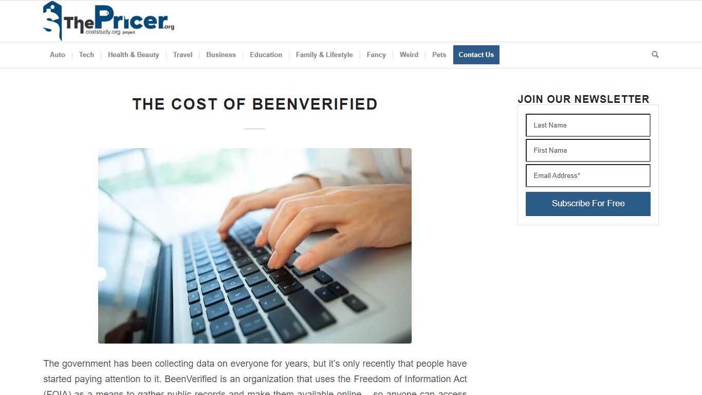 The Cost Of BeenVerified - In 2022 - The Pricer