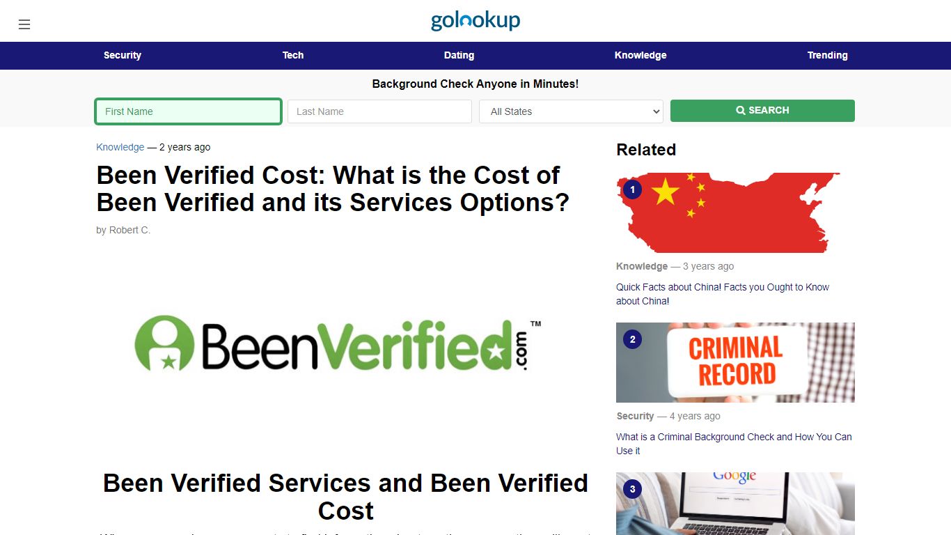 Been Verified Cost, What is Cost of Been Verified - golookup.com