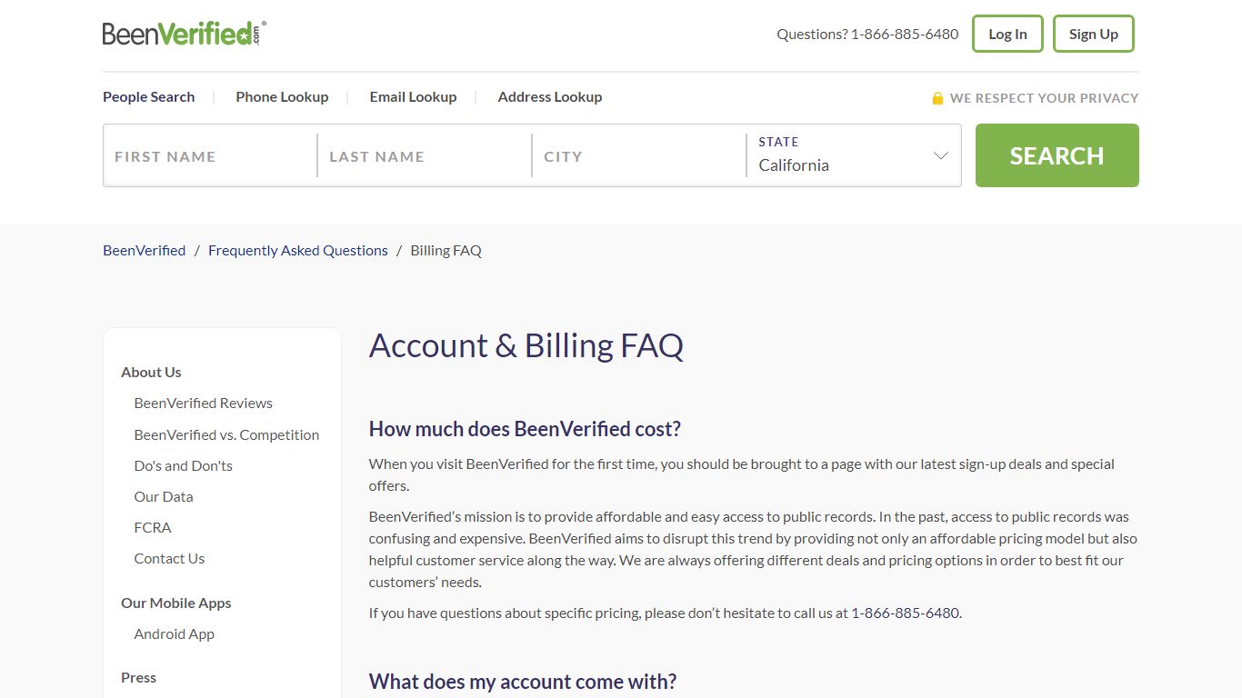 Billing FAQ | BeenVerified